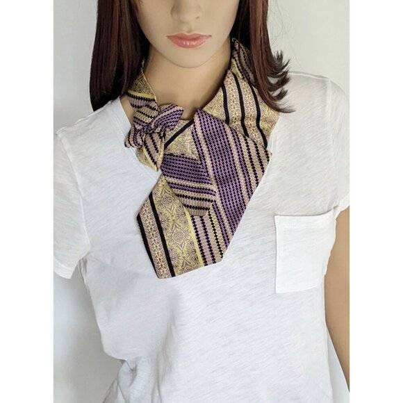 Ogsplosh - Purple And Gold Ascot - Sustainably Made - Women's Tie - NEW - Picture 8 of 8